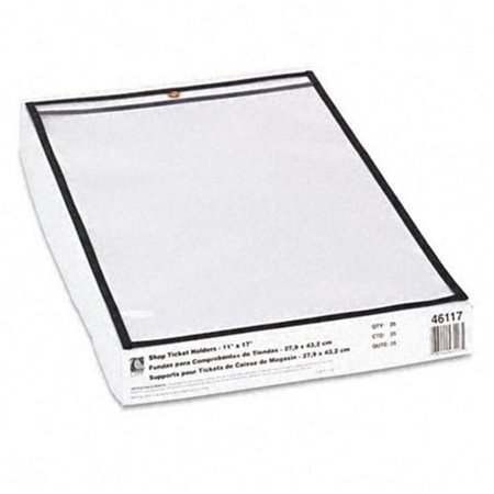 C-LINE PRODUCTS C-Line 46117 Shop Ticket Holders  11 x 17  Clear Front and Back with Black Stitching  25/box 46117